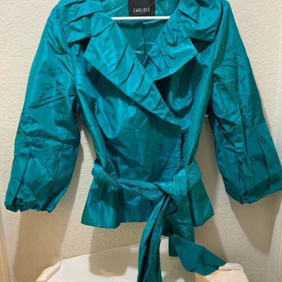 Carlisle  top tie waist size 14 Top in Blue - Picture 2 of 10